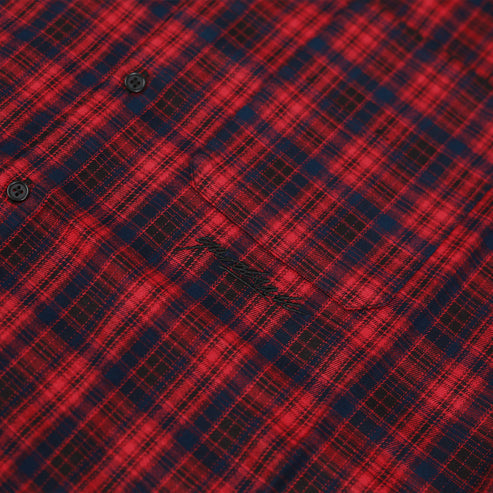 Faded Plaid Shirt - Red