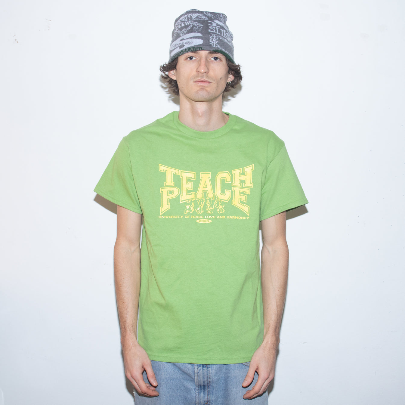 Teach Peace Tee - Kiwi Green