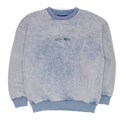 Little Stemp Snow Wahs Crewneck - Dusty Blue