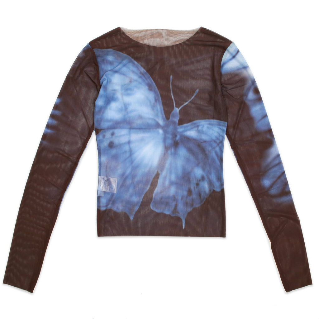 Butterfly Mesh Shirt - Black / Blue