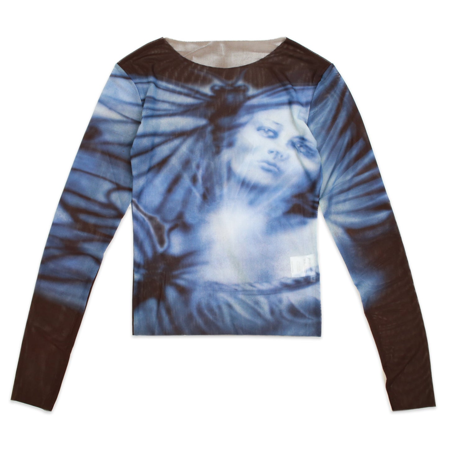 Butterfly Mesh Shirt - Black / Blue