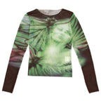 Butterfly Mesh Shirt - Green