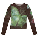 Butterfly Mesh Shirt - Green