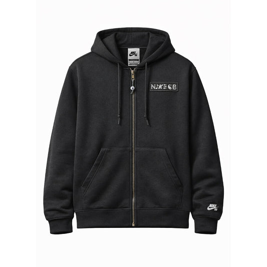 Fleece Full Zip Skate Hoodie - Black