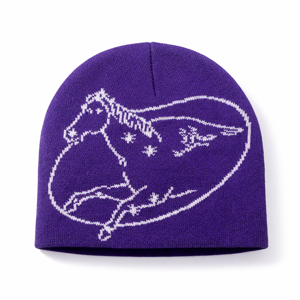 Pegasus Skully Beanie - Purple