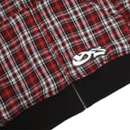 Reversible Plaid Zip Hoodie - Red / Black