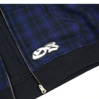 Reversible Plaid Zip Hoodie - Black / Indigo