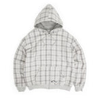 Reversible Plaid Zip Hoodie - Grey / Stone