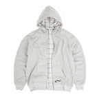 Reversible Plaid Zip Hoodie - Grey / Stone