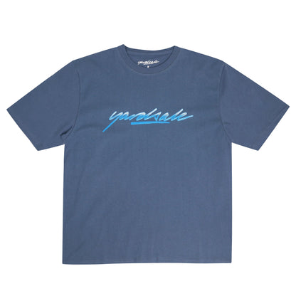 Camiseta con tipografía lavada - Azul