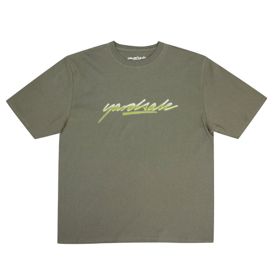 Washed Script Tee - Green