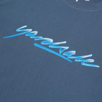 Camiseta con tipografía lavada - Azul