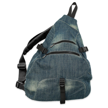 Denim Sling Backpack - Washed Blue