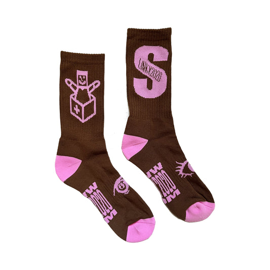 More is More Socks - Brown / Pink