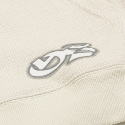 Sprayed Waffle Zip Hoodie - Off White