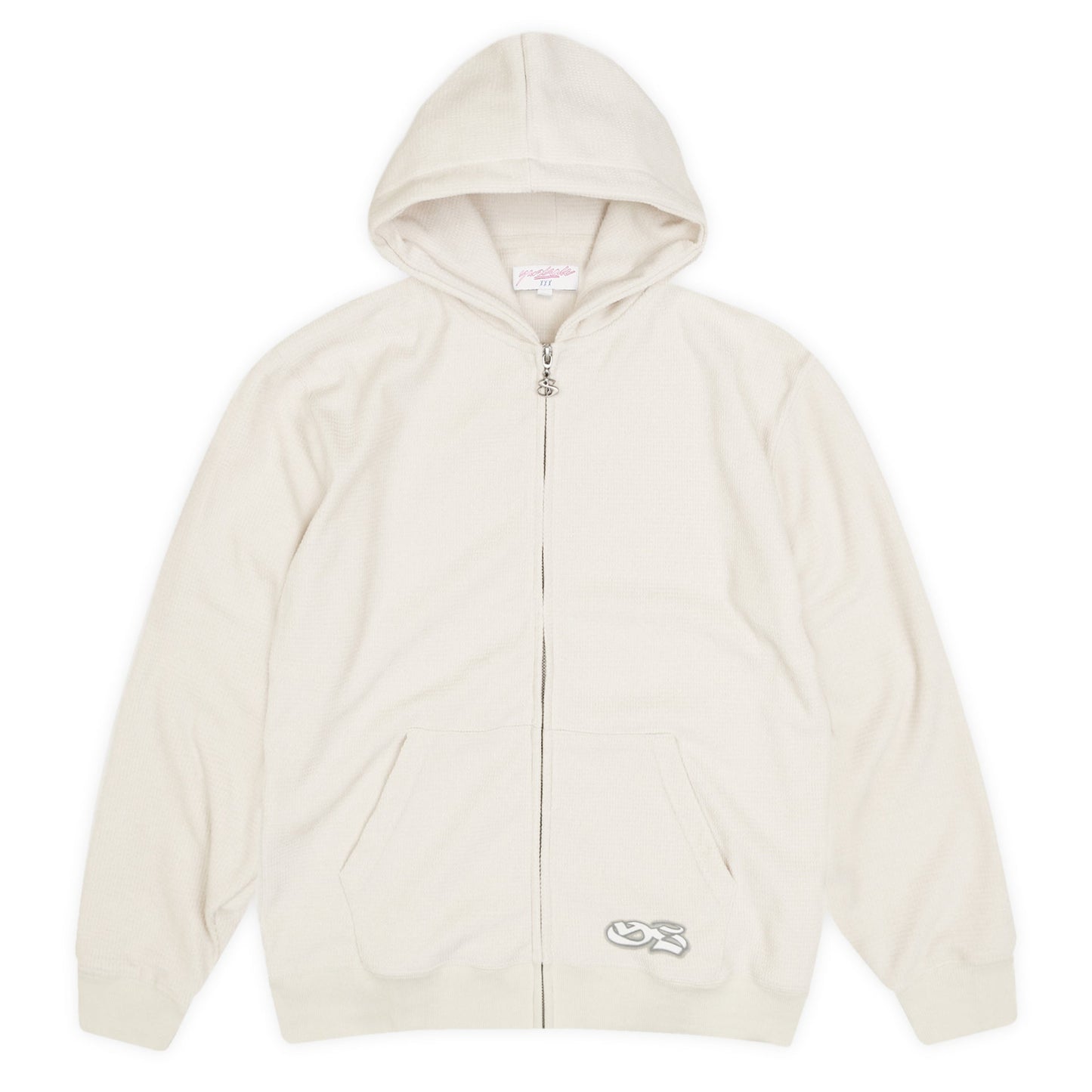 Sprayed Waffle Zip Hoodie - Off White