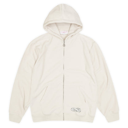 Sprayed Waffle Zip Hoodie - Off White