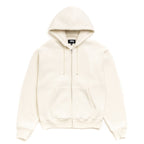 Cursive Applique Zip Hood - Natural