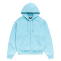 Cursive Applique Zip Hood - Aqua