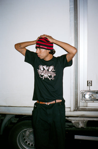 Demo Striped Beanie - Black / Red