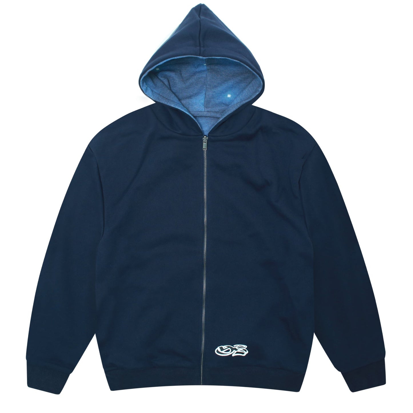 Reversible Thermal Zip Hoodie - Navy / Blue