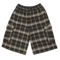 Yardsale Shoreline plaid shorts brown front view – UK skateboarding cargo shorts