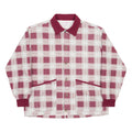 Plaid shirt with red and white pattern on a white background
